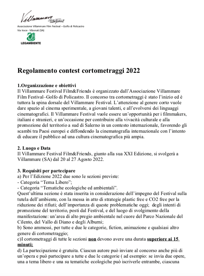 Regolamento corti 2022 VFF&F
